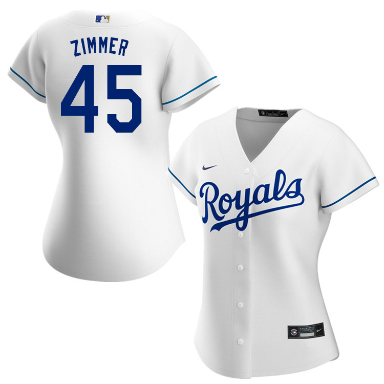 Nike Women #45 Kyle Zimmer Kansas City Royals Baseball Jerseys Sale-White
